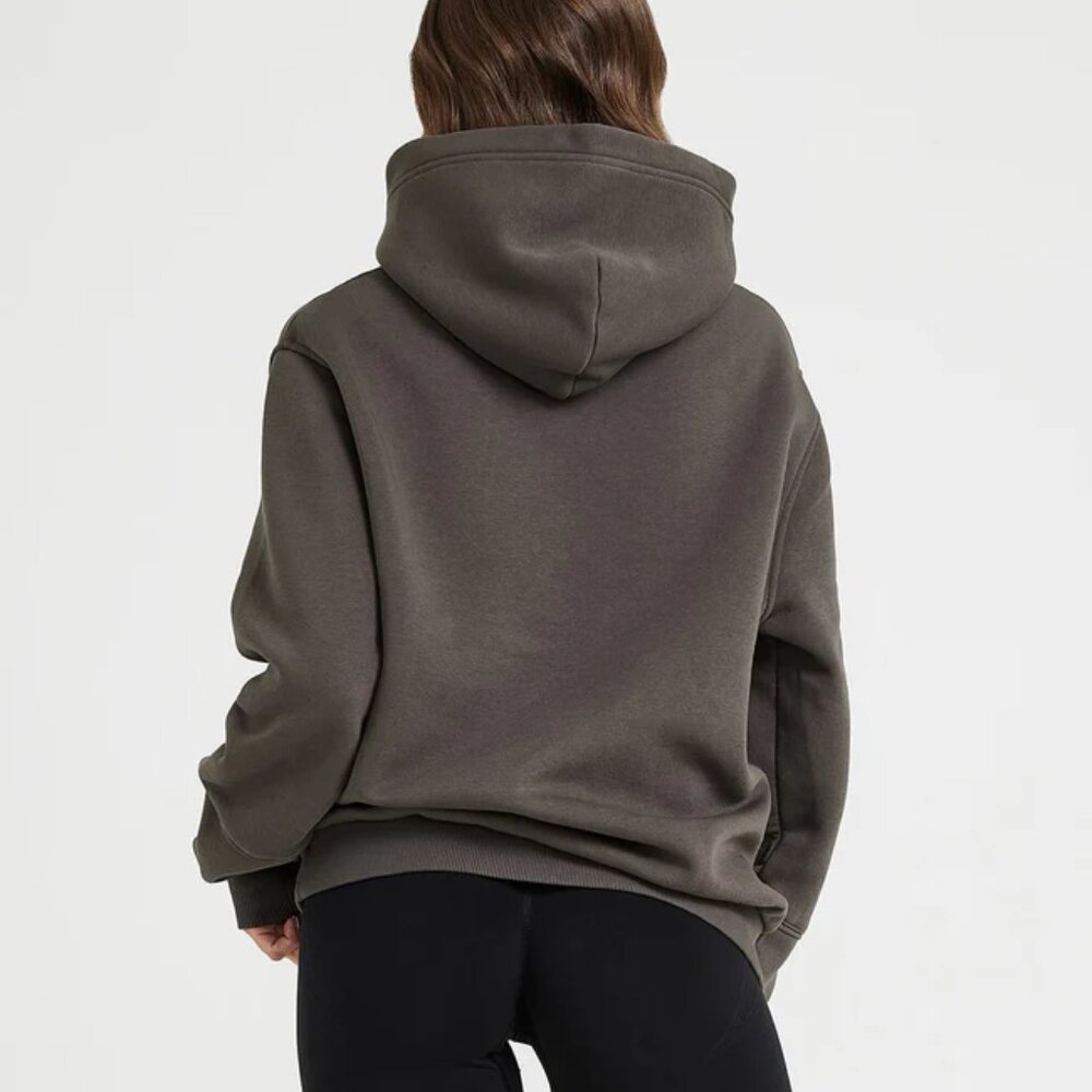 Oner Active Classic Oversized Hoodie in Deep Taupe - Size Medium - Picture 3 of 13